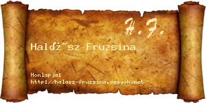 Halász Fruzsina névjegykártya